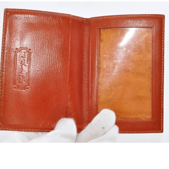 MCM Visetos Card Case Leather Brown Used Authentic GUC - Picture 7 of 8